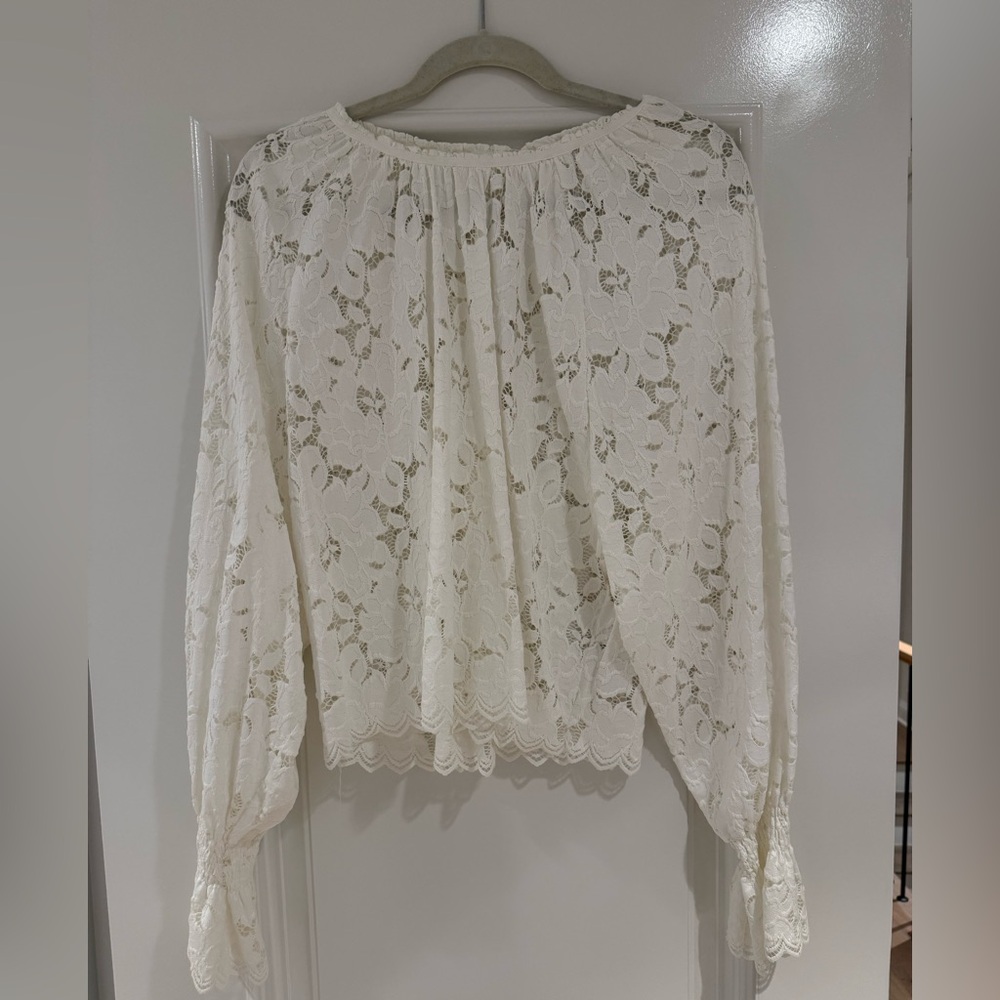 Free People Cream Lace Top